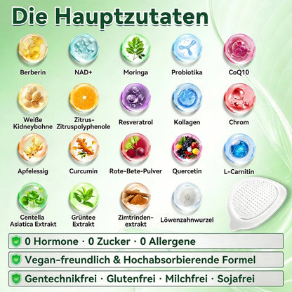 [Nur noch 10 Minuten!] Healrize® Moringa Berberinex NAD+ 10-in-1 Nano-Mikronadel-Patch (Nur einmal täglich, sichtbare Veränderungen in 7 Tagen) ✅ Für Übergewicht, lockere Haut, Diabetes, Schlafapnoe, Gelenkprobleme und mehr