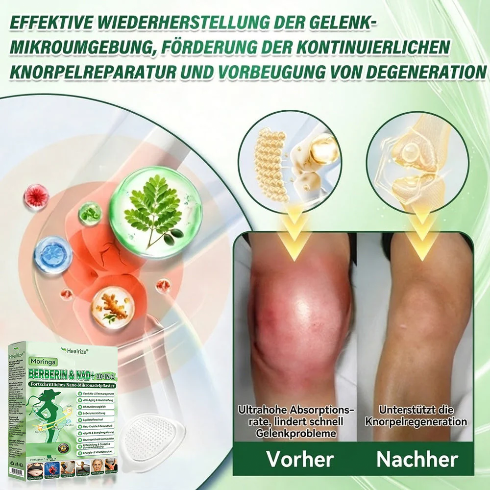 ✅Neu eingetroffen✅💪Healrize®Moringa Berberinex NAD+ 10-in-1 Nano-Mikronadel-Patch (Nur einmal täglich, sichtbare Veränderungen in 7 Tagen) ✅ Für Übergewicht, lockere Haut, Diabetes, Schlafapnoe, Gelenkprobleme und mehr